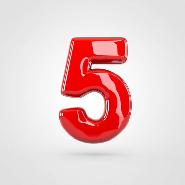 kırmızı parlak sayı 5