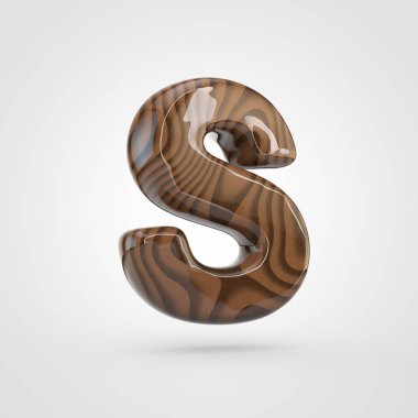 Ceviz ahşap S harfi büyük harf