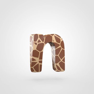 N harfi küçük harfe zürafa tasarımı