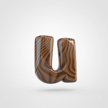 küçük harf ceviz ahşap harf U