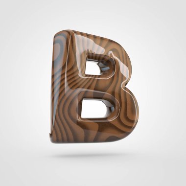 Ceviz ahşap B harfi büyük harf