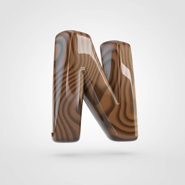 büyük ceviz ahşap harf N