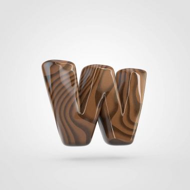 küçük harf ceviz ahşap harf W