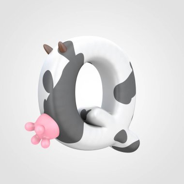 büyük harf Q sığır desen