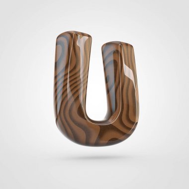 Ceviz ahşap U harfi büyük harf