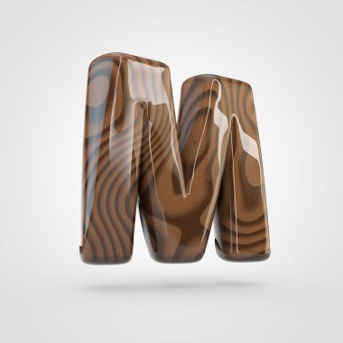 büyük ceviz ahşap harf M