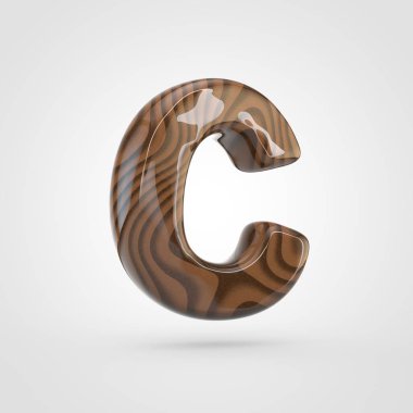 büyük ceviz ahşap harf C
