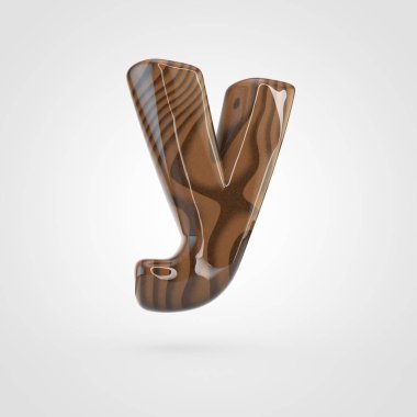 küçük harf ceviz ahşap harf Y