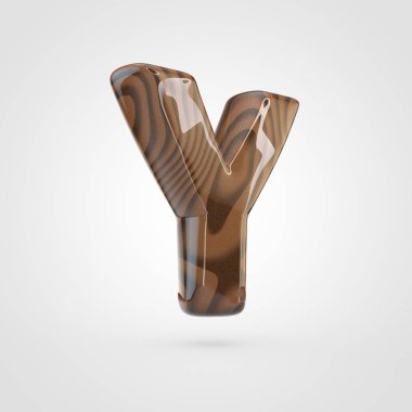 Ceviz ahşap Y harfi büyük harf