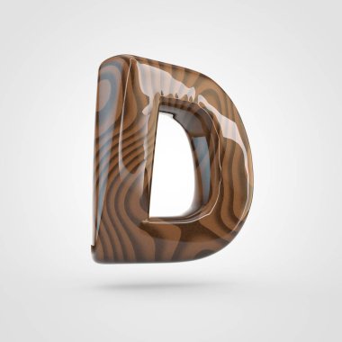 Ceviz ahşap D harfi büyük harf