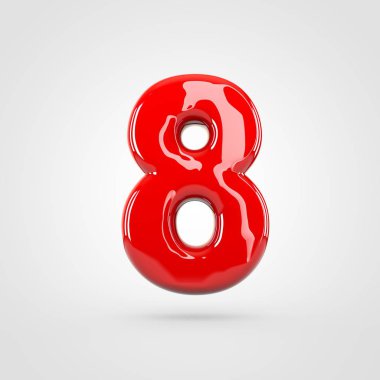 kırmızı parlak sayı 8