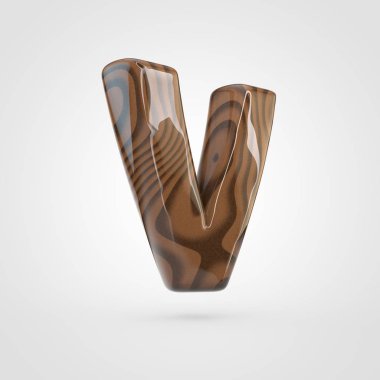 büyük ceviz ahşap harf V