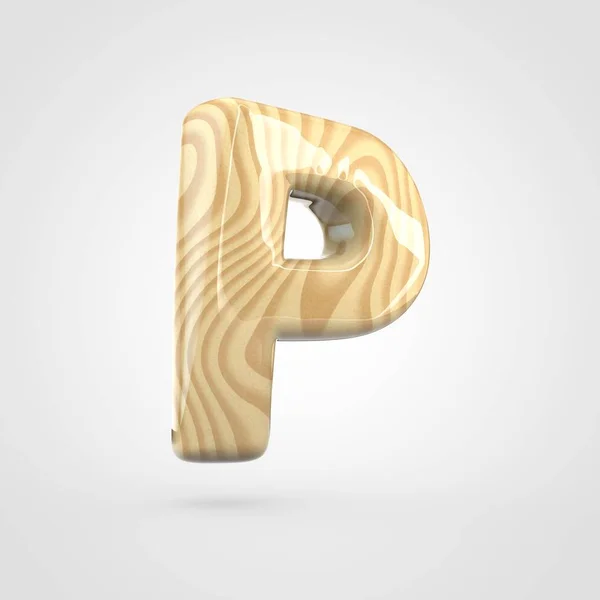 Uppercase pinewood letter P — Stock Photo, Image