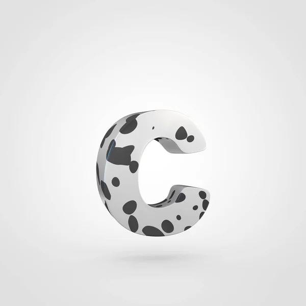 Lowercase Dalmatian design of letter C — Stock Photo, Image