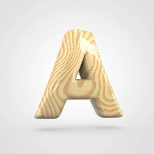 Uppercase pinewood letter A — Stock Photo, Image