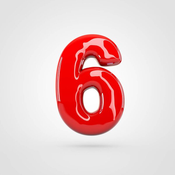 красный глянцевый номер 6
