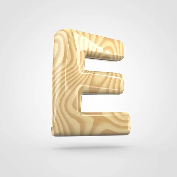 Lettre majuscule en bois de pin E — Photo