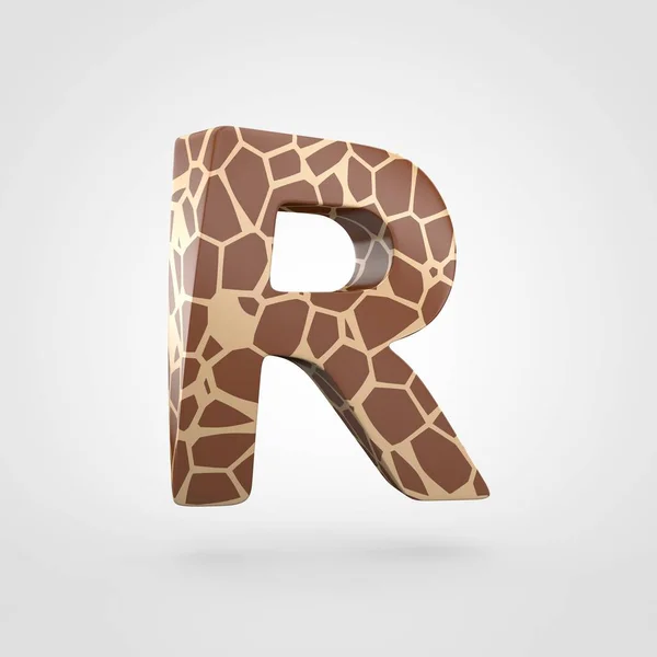 Desenho maiúsculo da girafa da letra R — Fotografia de Stock
