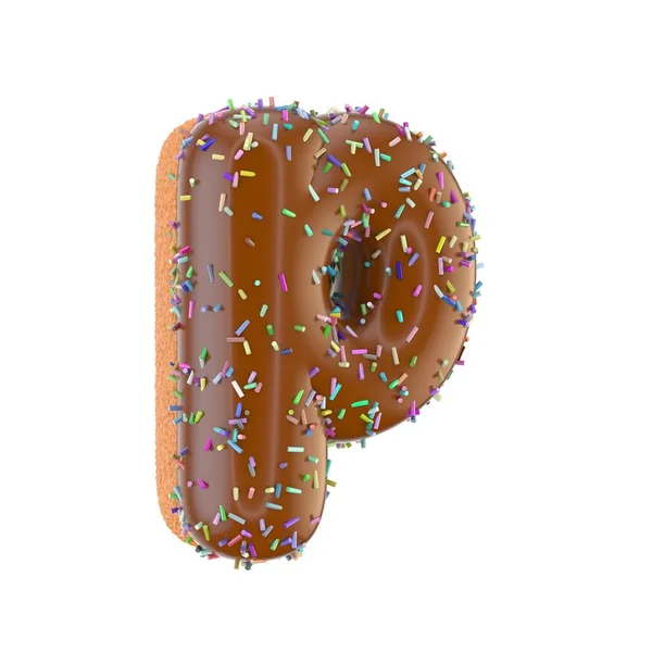 Donut letter p lowercase — Stock Photo, Image