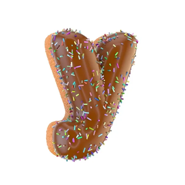 Donut Buchstabe y Kleinbuchstaben — Stockfoto