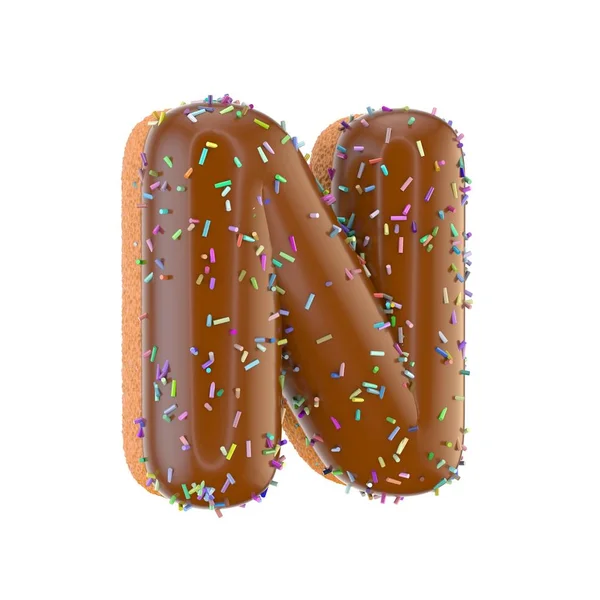 Donut Buchstabe n Großbuchstaben — Stockfoto