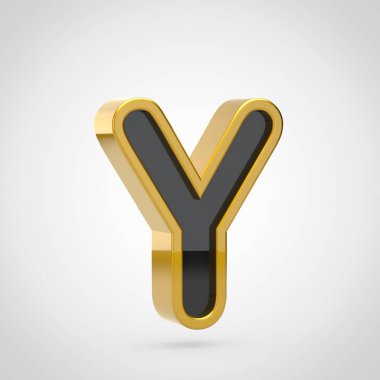 siyah harf büyük harf y  