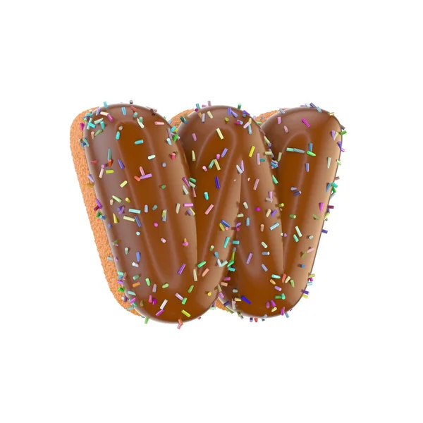 Donut bokstaven w gemener — Stockfoto