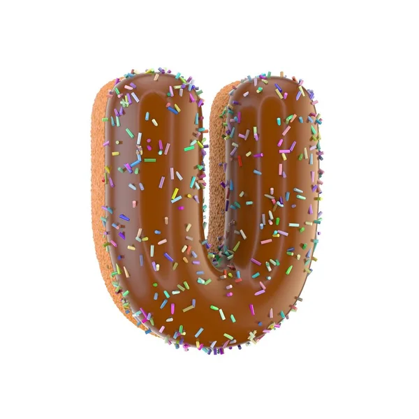 Donut Buchstabe u Großbuchstaben — Stockfoto