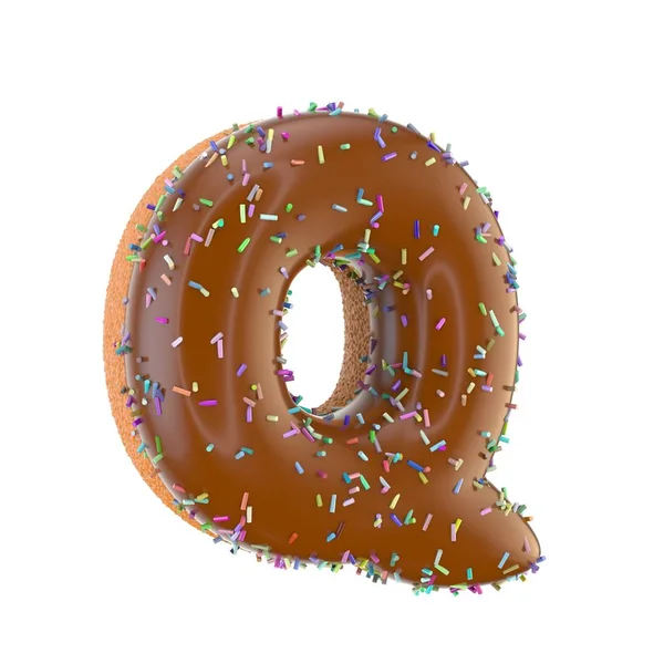 Donut bokstaven Q versaler — Stockfoto