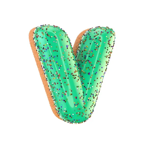 Donut letter V uppercase — Stock Photo, Image