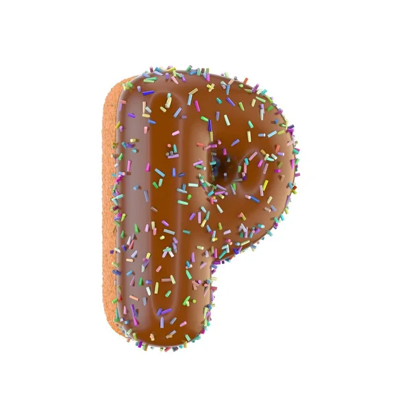 Donut Buchstabe p Kleinbuchstaben — Stockfoto