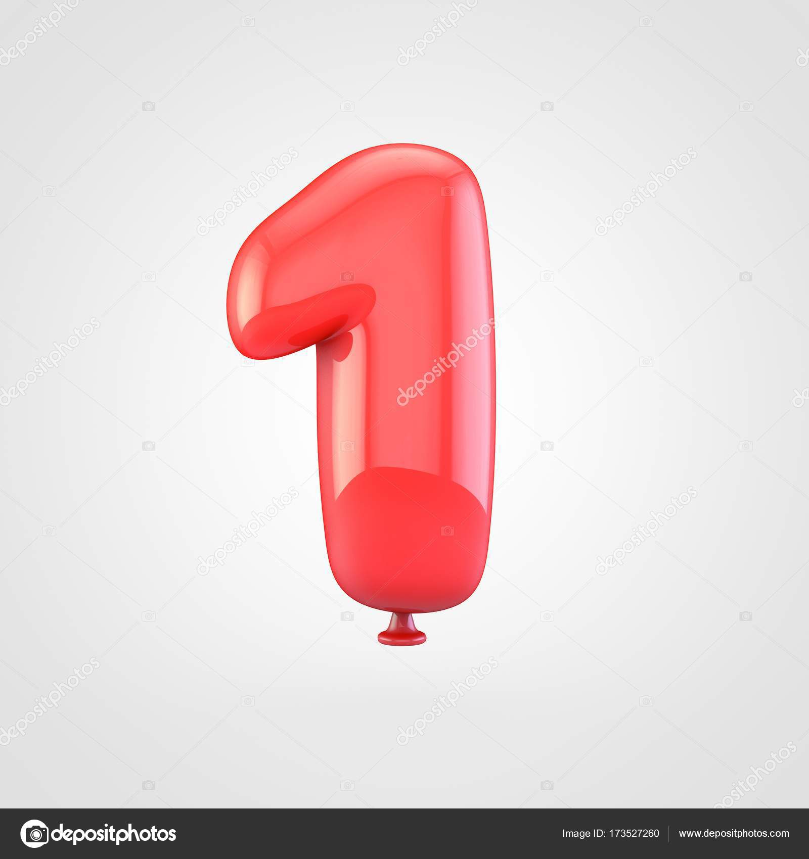 red number 1 balloon