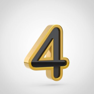 Sayı 4 altın anahat ile 