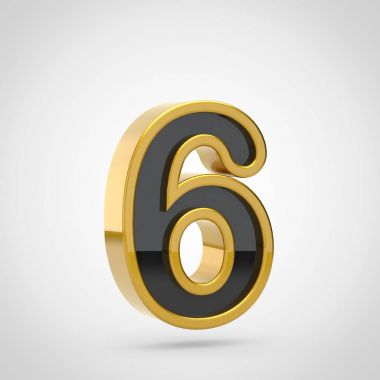 sayı 6 Altın anahat ile 