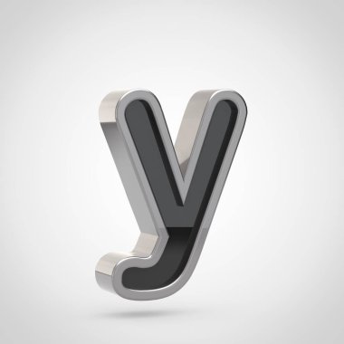 Gümüş anahat ile küçük harf harf y  