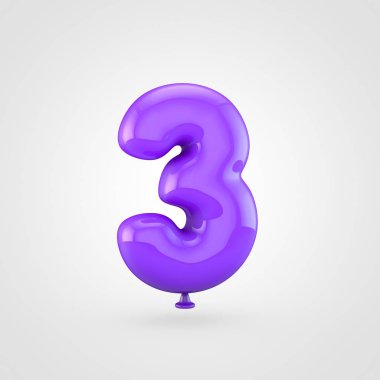 Mor balon sayısı 3