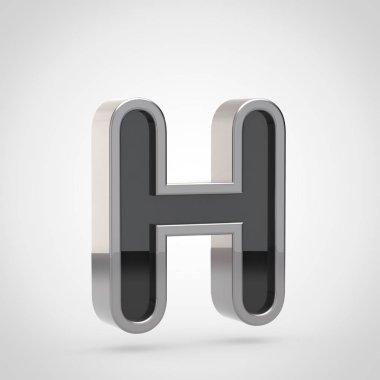 h harfi ile gümüş anahat büyük harf 