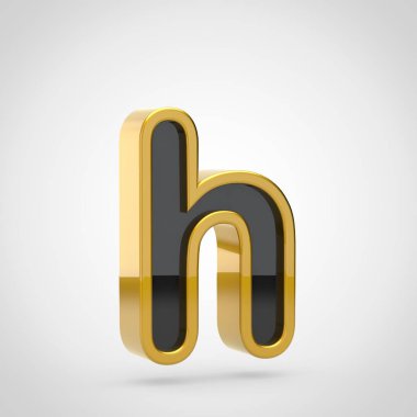 h harfi ile altın anahat küçük harf 