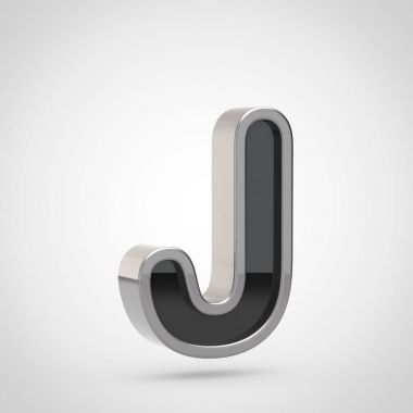 Gümüş anahat ile büyük harf j 
