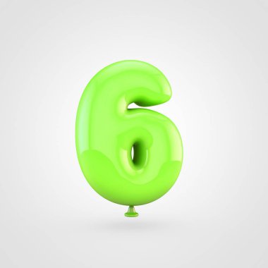 Yeşil balon numarası 6 