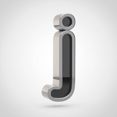 Gümüş anahat ile küçük harf harf j  