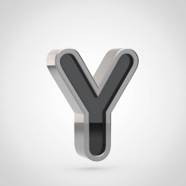 Gümüş anahat ile büyük harf y 