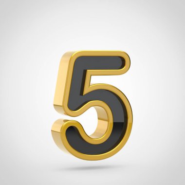 Sayı 5 altın anahat ile 