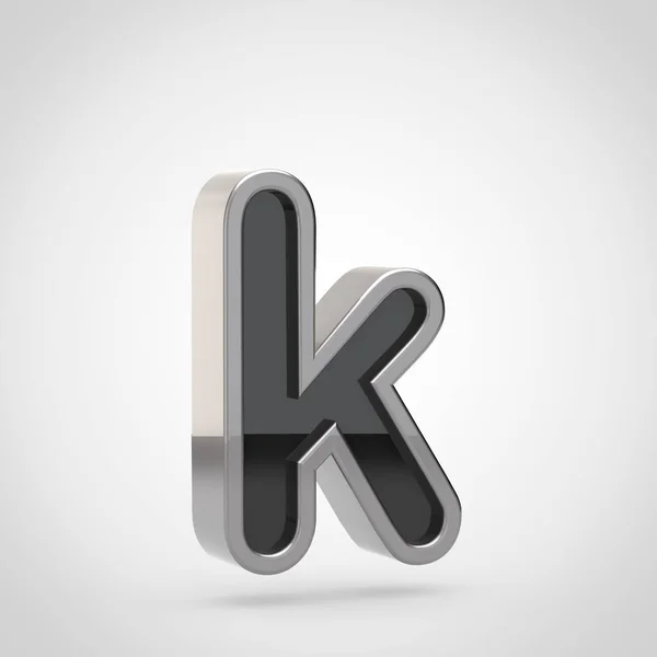 Γράμμα k πεζά με ασημένιο περίγραμμα — Φωτογραφία Αρχείου