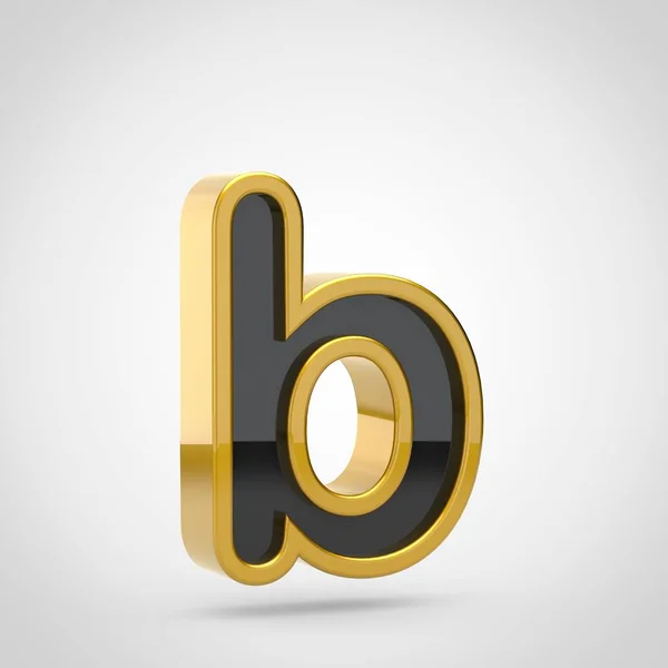 Lettera b minuscolo con contorno dorato — Foto Stock