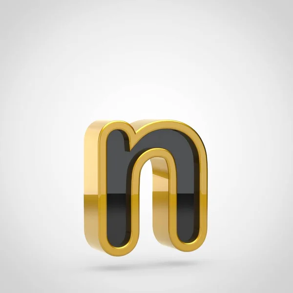 Altın anahat ile küçük harf harf n — Stok fotoğraf