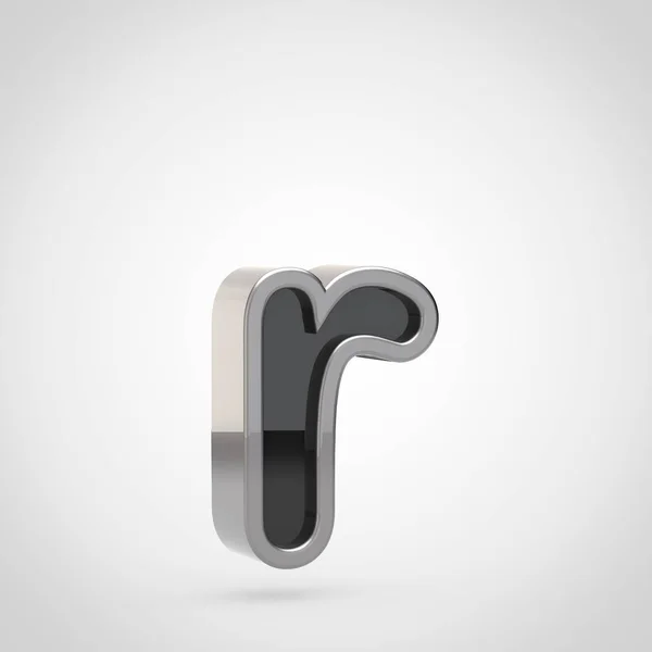 Літера r нижній регістр зі срібним контуром — стокове фото