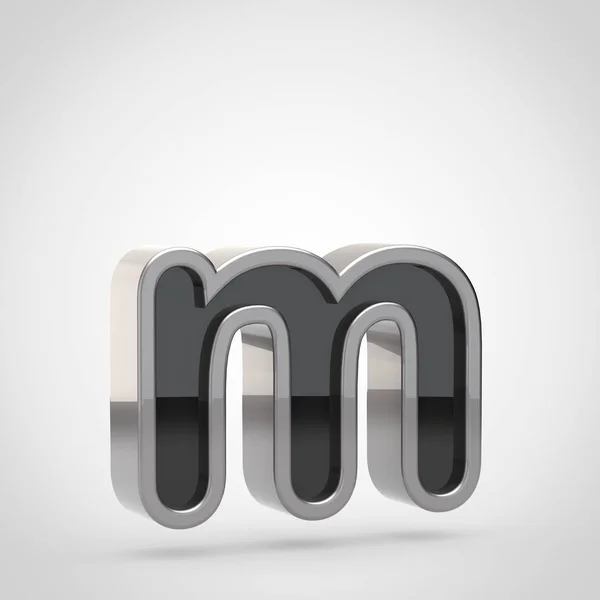 Alfabet m kleine letters met zilveren rand — Stockfoto