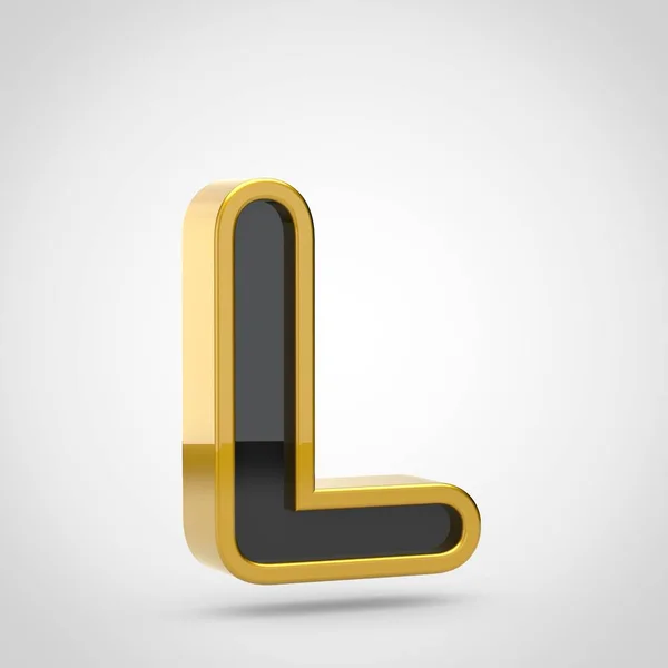 Lettre l majuscule avec contour doré — Photo