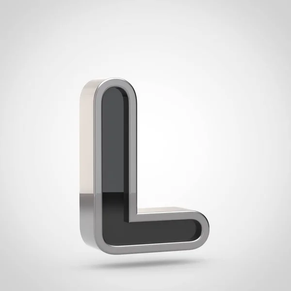 Alfabet l hoofdletters met zilveren rand — Stockfoto